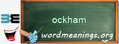WordMeaning blackboard for ockham
